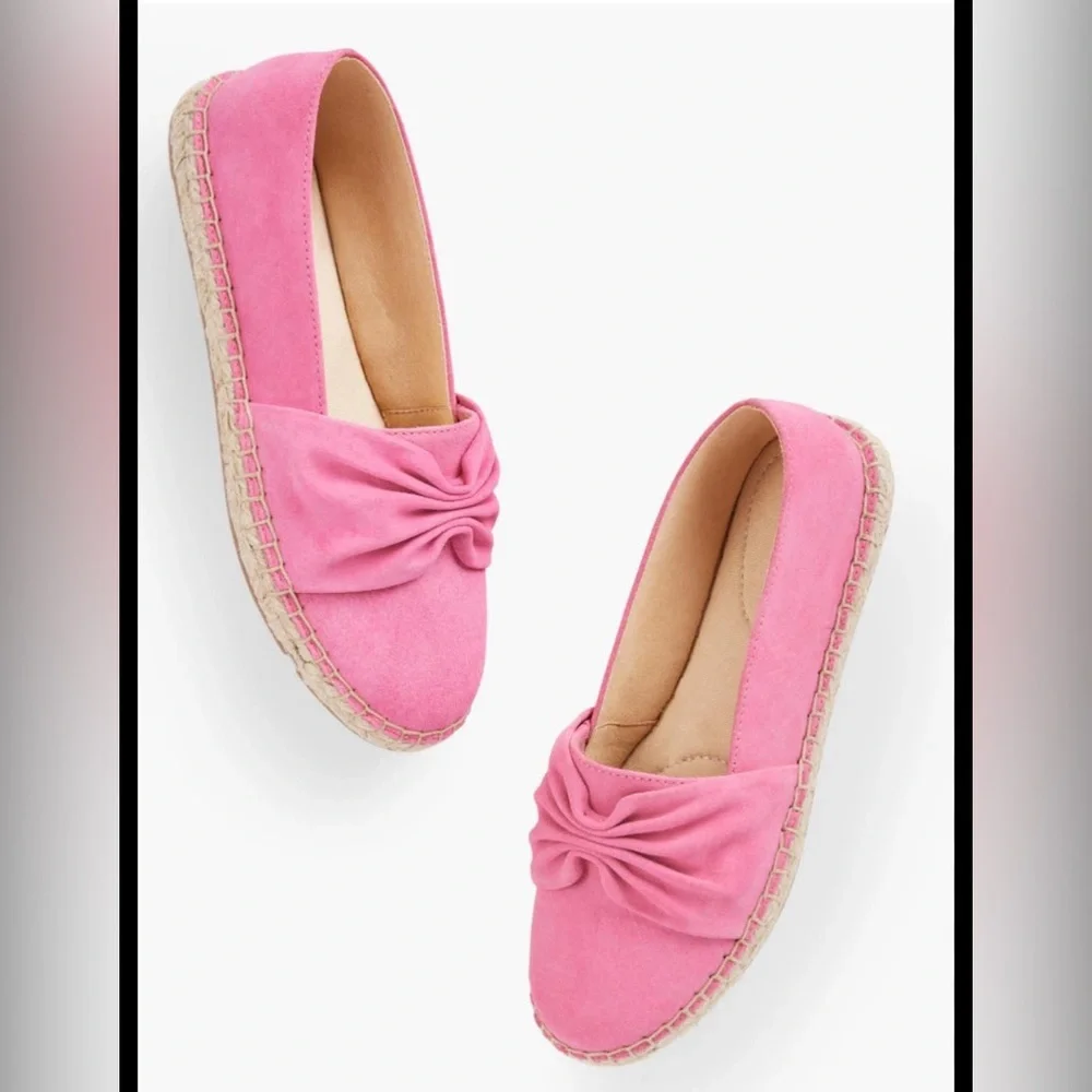 Talbots Women's Pink 8.5 Knot Espadrille Flats